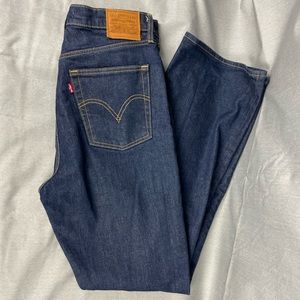 Levi’s Dark Blue Ribcage Boot Cut Button Fly Denim Jeans